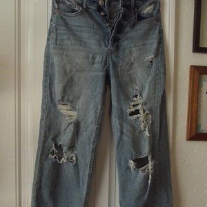 wild fable highest rise straight leg medium wash ripped jeans.